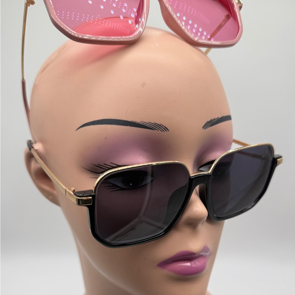 Two pairs sunglasses - large wide frames